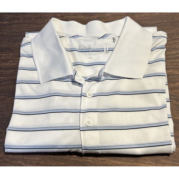 Walter Hagen Other - Walter Hagen Polo Golf Shirt Men's XXL 11 Majors Short Sleeve White Blue Stripe